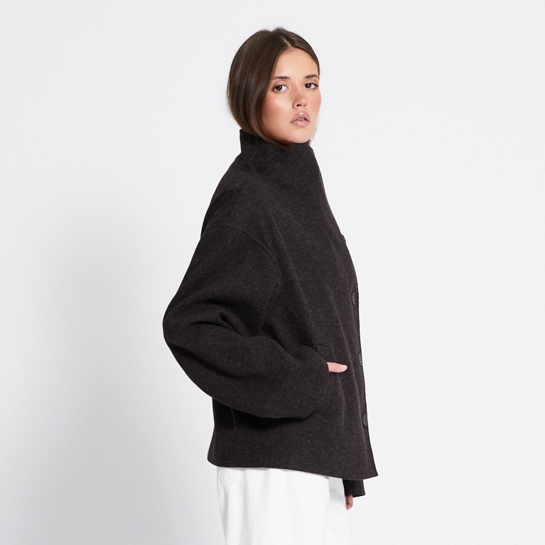 Funnel neck jacket "Blaire" Dark Brown